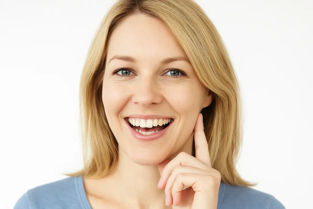 Smiling woman after root canal treatment at our Plano Endodontist office